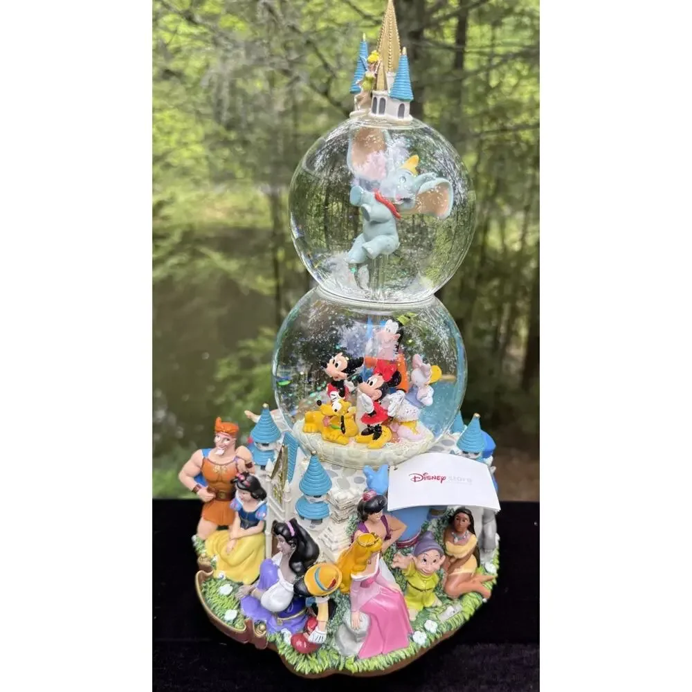 Vintage Disney “A Magical Gathering” Double Snow Globe-Music Lights Movement MIB